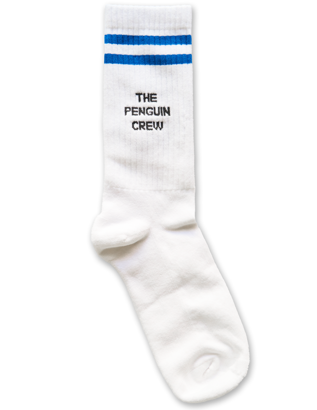 Calcetines streetwear unisex Wave Rider de The Penguin Crew con diseño urbano y rayas azules.